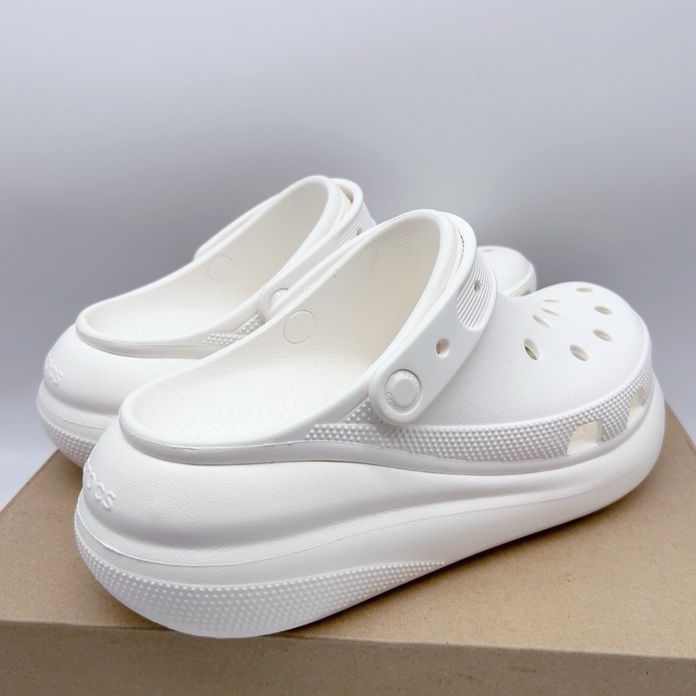 Crocs Classic Crush Platform White Perforated Slip On Clog Shoes Womens US 10 - Picture 5 of 10